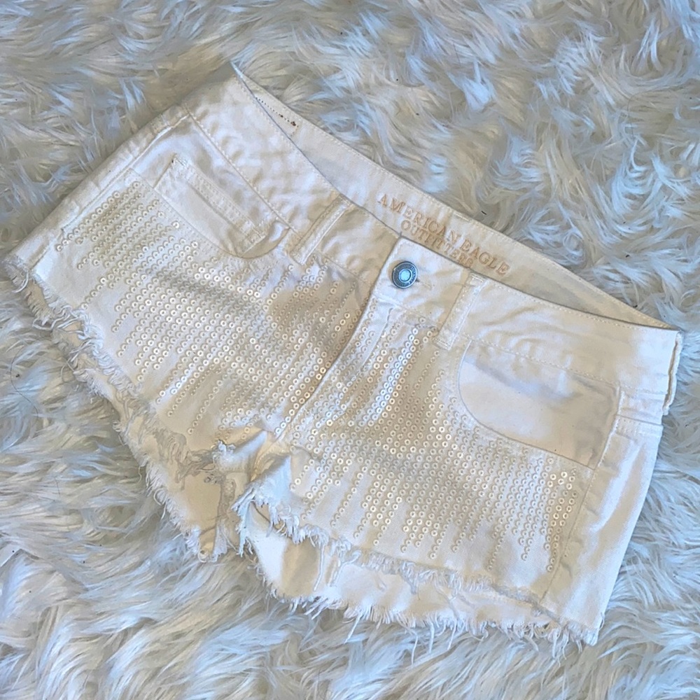 COPY - White Jean Shorts